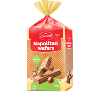 Vincinni Napolitan Wafers Hazelnut 600gr X 9