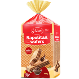 Vincinni Napolitan Wafers Cocoa 600gr X 9