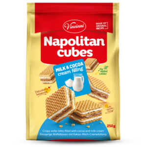Vincinni Napolitan Cubes Milk and Cocoa 250gr X 12