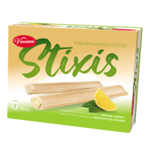 Vincinni Stixis Wafer Sticks Lemon Cream 250gr X 14