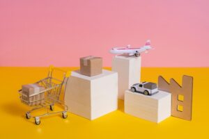 Still life of supply chain representation
