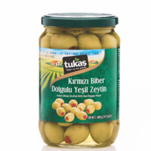Tukas Green Olives Stuffed with Red Pepper 720ml X 12