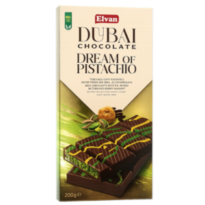 Elvan Dubai Milk Chocolate with Pistachio 200gr x 12