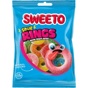 Sweeto Jelly Sour Rings 80gr x 12 x 6