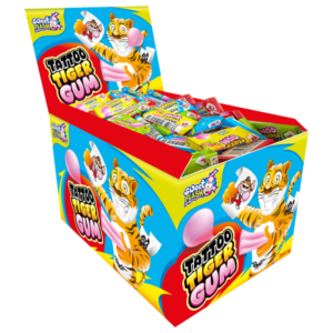 Sweet Flash Tattoo Tiger Bubble Gum 4gr x 200
